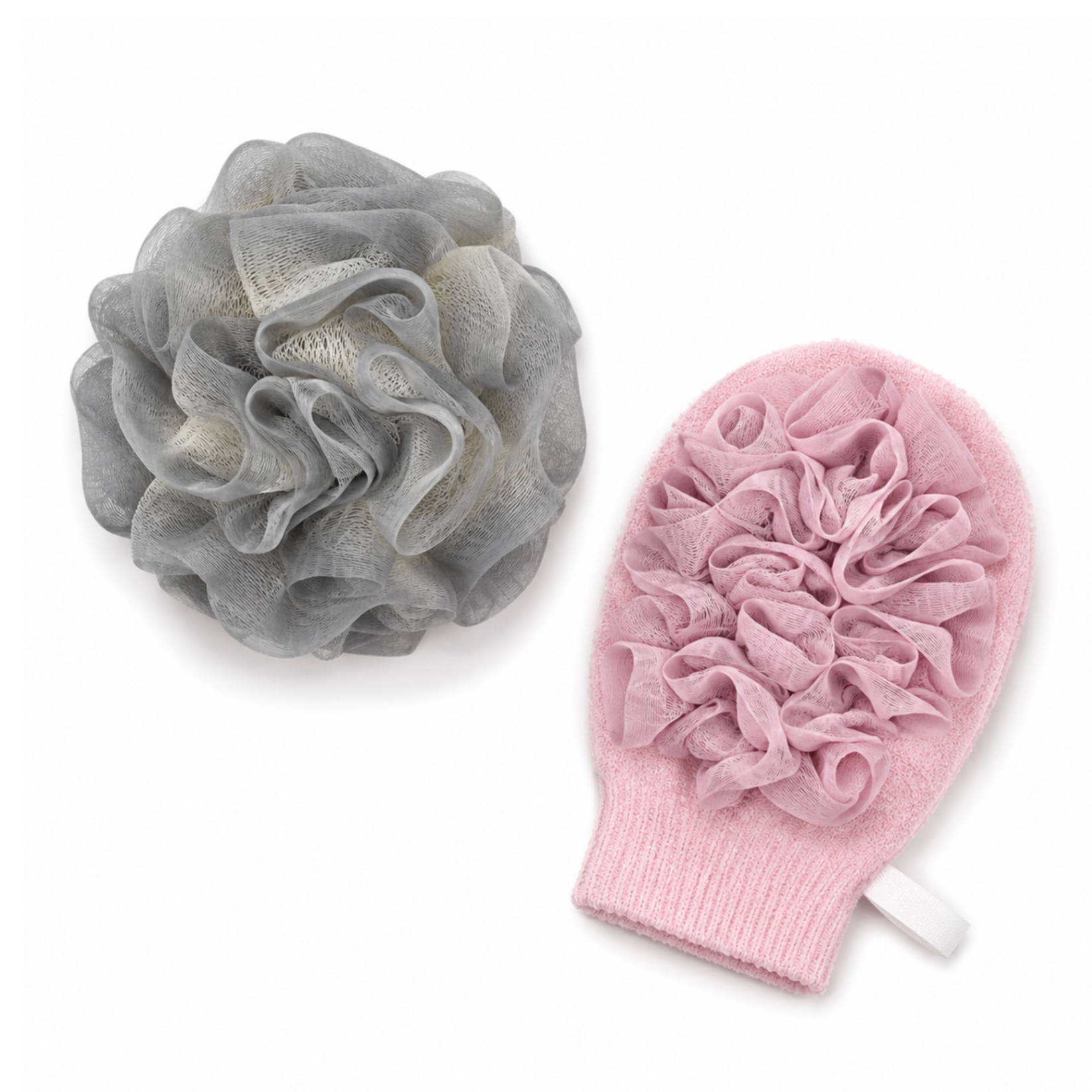 Bath Pouf & Exfoliating Mitt Set
