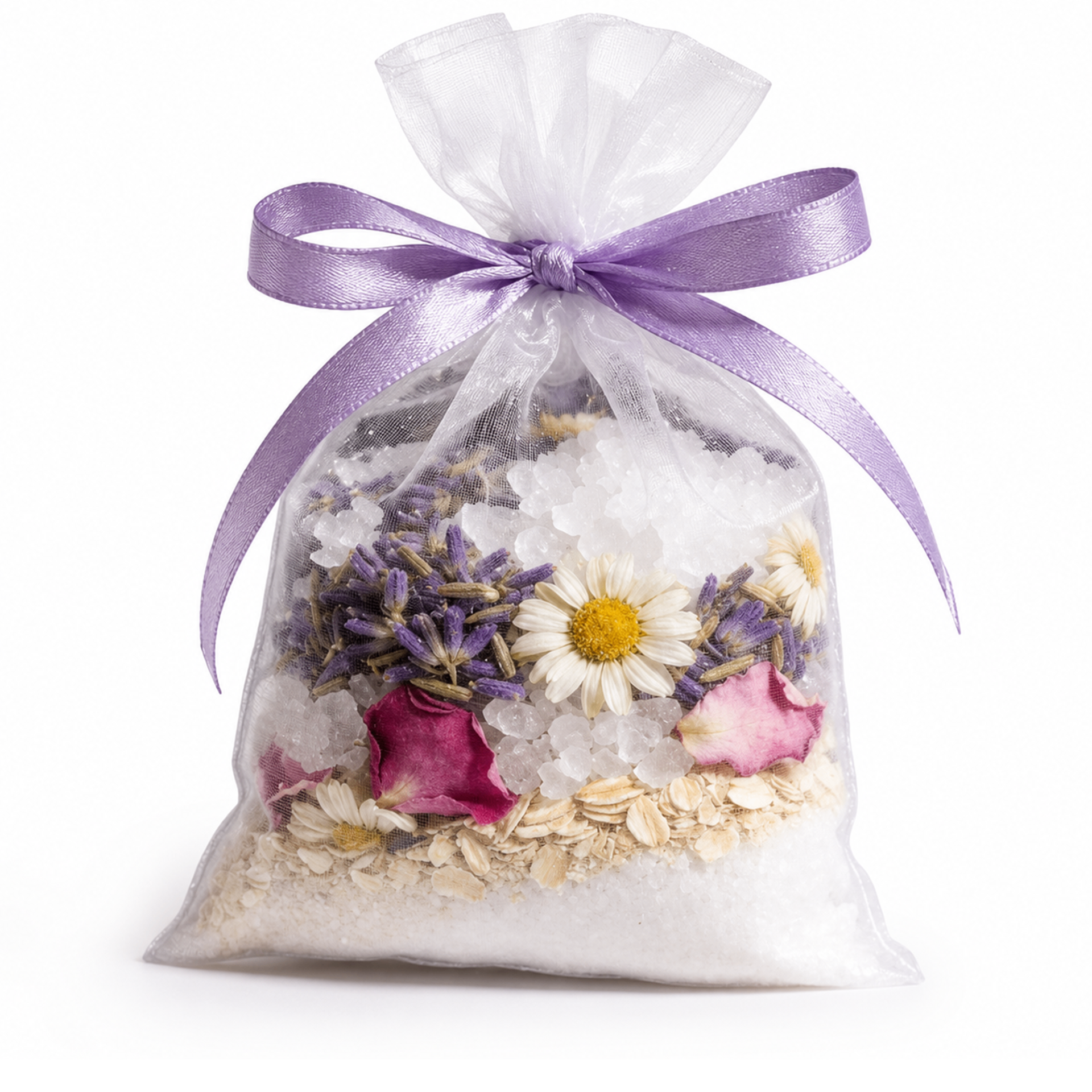 Lavender & Daisy Organza Sachet