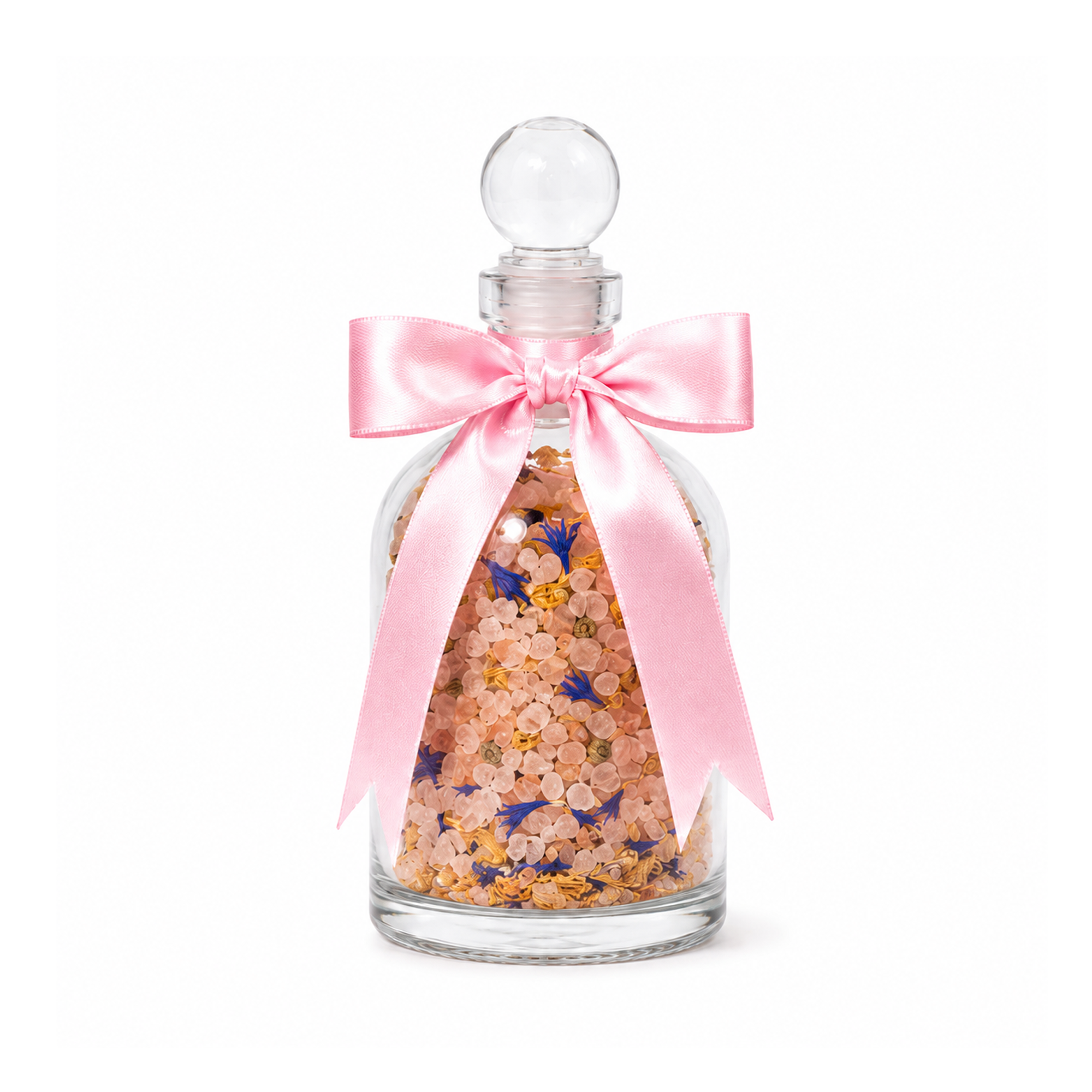 Cornflower Blush Vodka Glass Bath Salt Bottle
